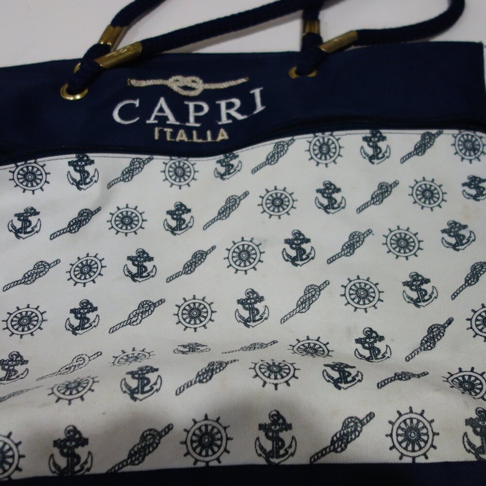 CAPRI ITALIA Blue & White Tote Bag